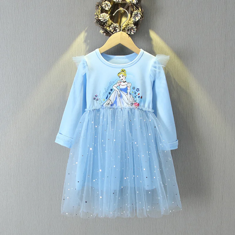 Disney Autumn Toddler Girls Long Sleeve Princess Dress Sofia Party Birthday Teenagers Children's Dresses Little Kids Vestidos
