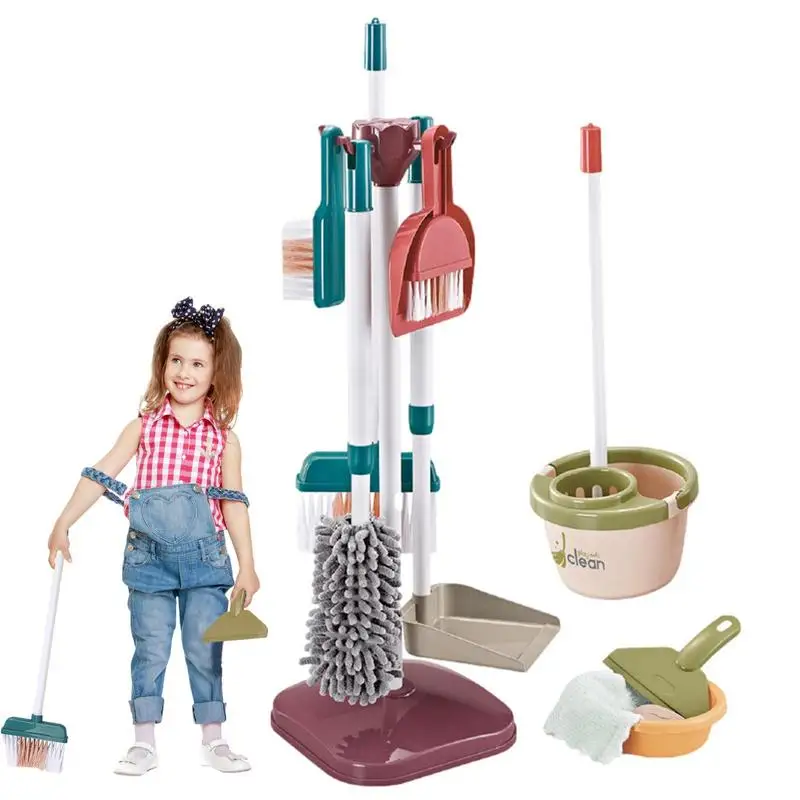 

Kids Cleaning Set Pretend Play Kit Cleaning Toys Cleaning Toys Gift For Toddlers Include Broom Mop Duster Dustpan Brushes Rag