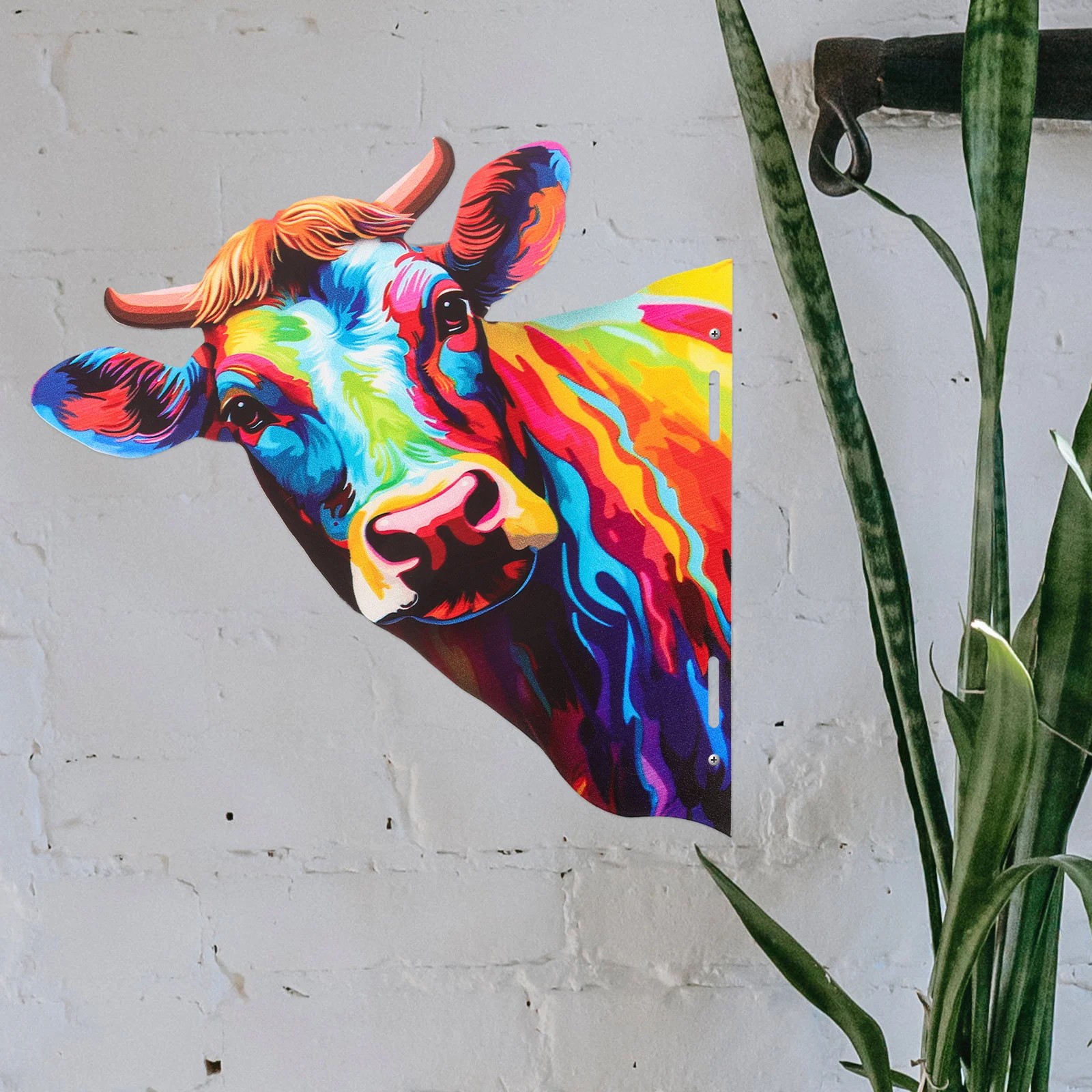 

Metal Wall Decor Bedroom Cow Ornament Decorate Animal Craft Iron Home Crafts