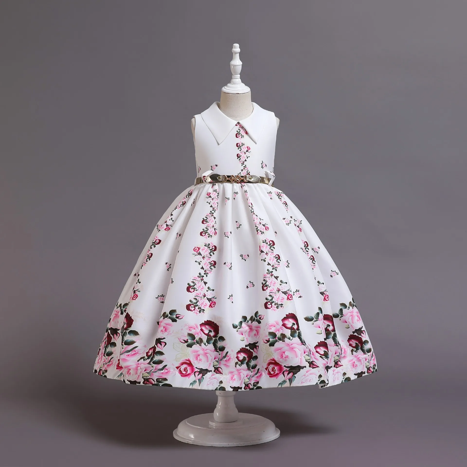 Новое летнее платье с принтом для девочек принцессы официальное выступления