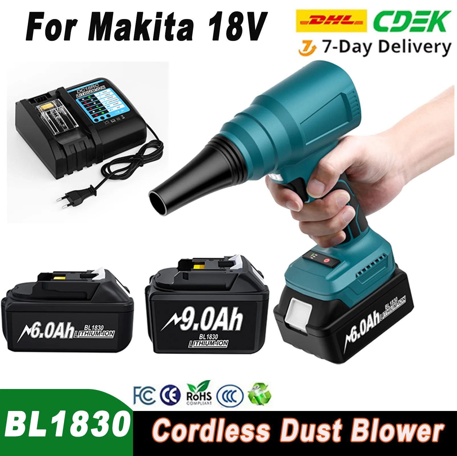Беспроводной пылесборник для аккумулятора Makita 18 в BL1830 9.0Ah/6.0Ah Электрический BL1840