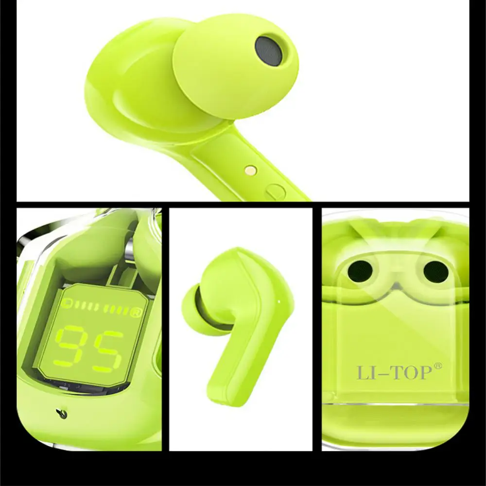 

Low Latency Waterproof Earphones Headset Hifi Sound Digital Display Sports Earbuds For Xiaomi Huawei Phone With Charging Case