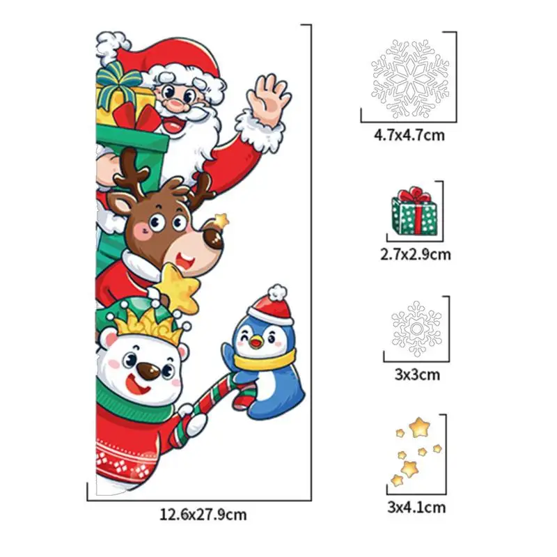 Зимние оконные наклейки Рождественский мультяшный Снеговик Наклейки домашний