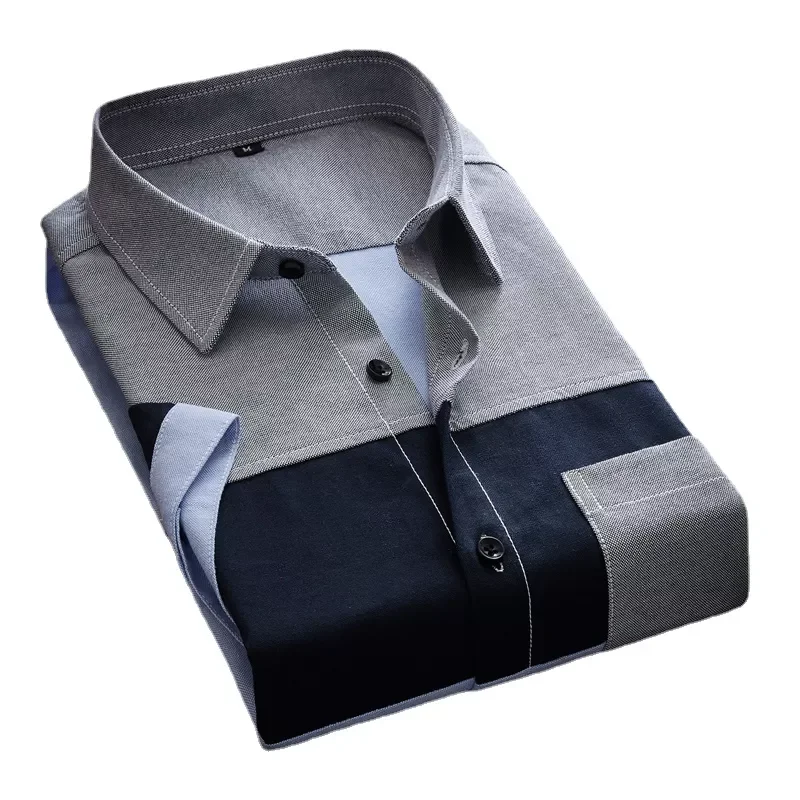 

Рубашка мужская приталенная с коротким рукавом, хлопковая формальная повседневная, большие размеры, 5X, 2022