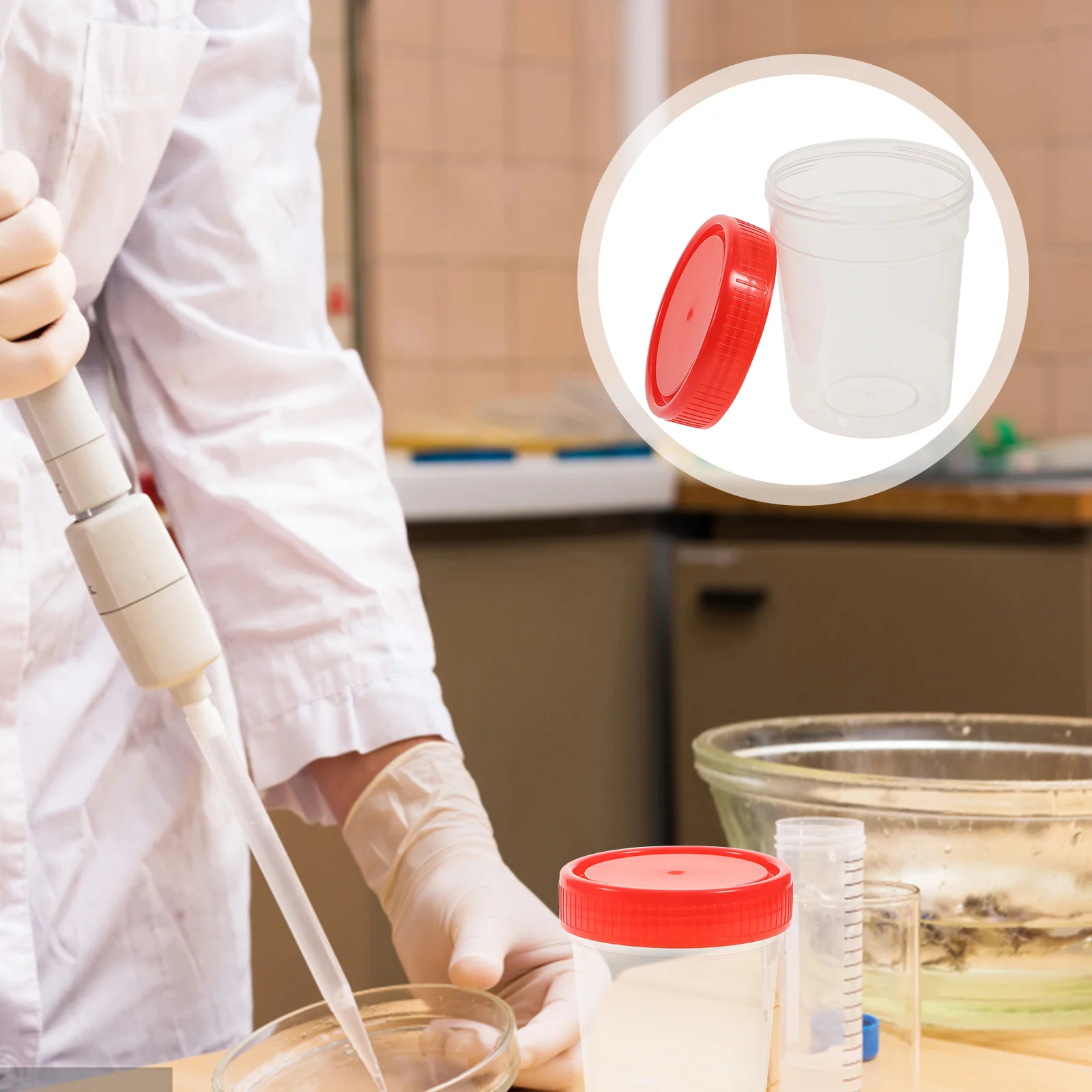 10 шт. винтовая чашка для мочи прозрачный контейнер образец жидкости