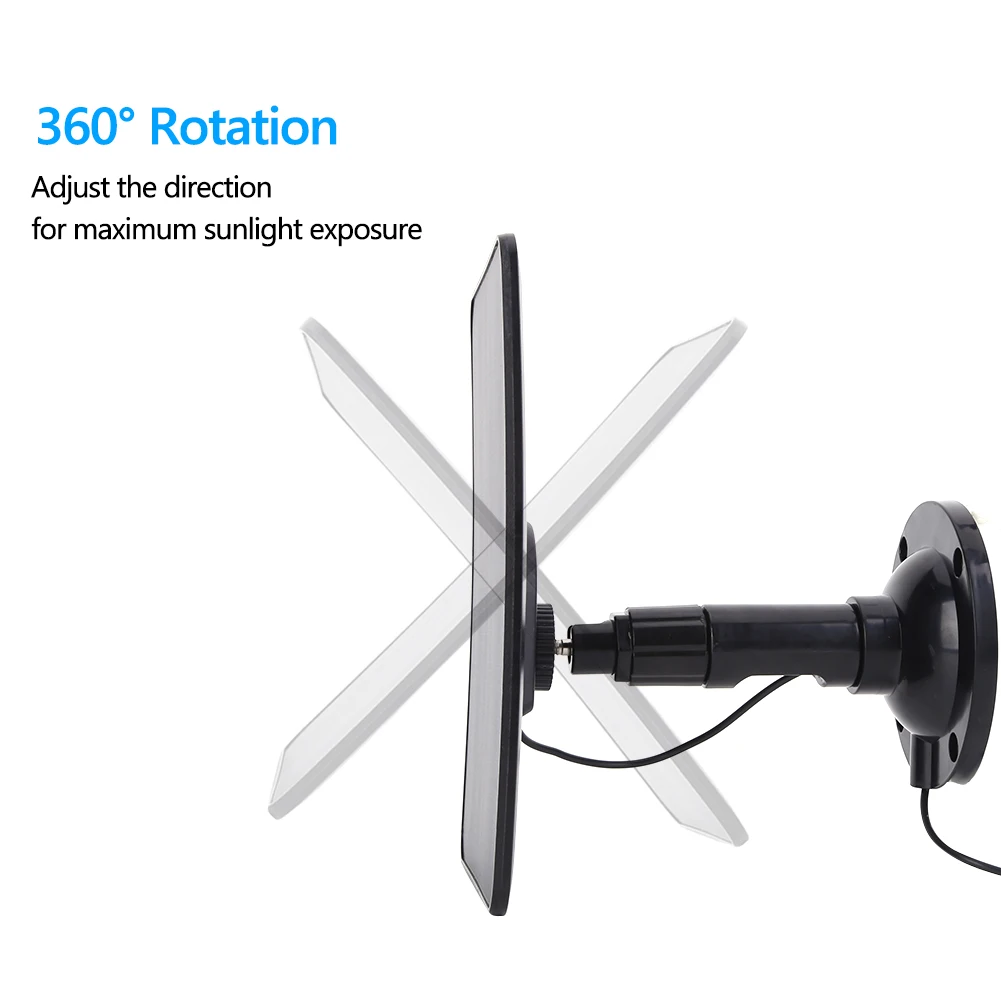 5V 20W Solar Panel Charger Micro USB/Type-C Monocrystalline Portable Solar Panel Wall Mount for Wireless Outdoor Security Camera