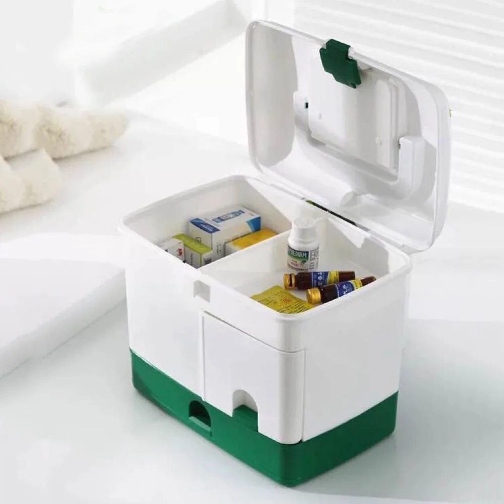 

Kit Handy Home Storage Emergence Plastic Mutiple Layer First Aid Case Medicine Box for Home