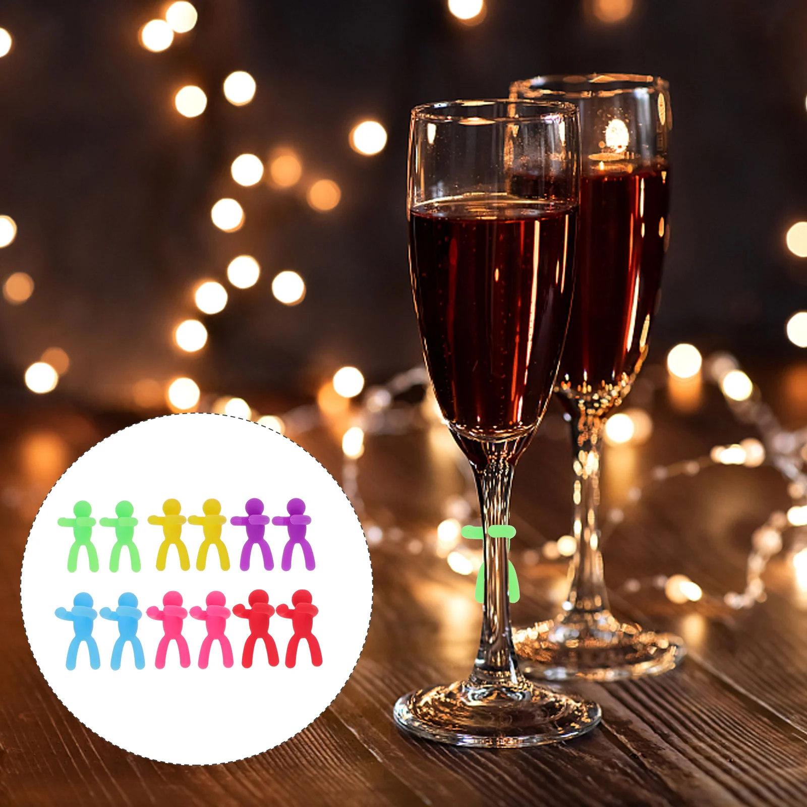 

12Pcs Party Glass Markers Silicone Drink Markers Cocktail Markers