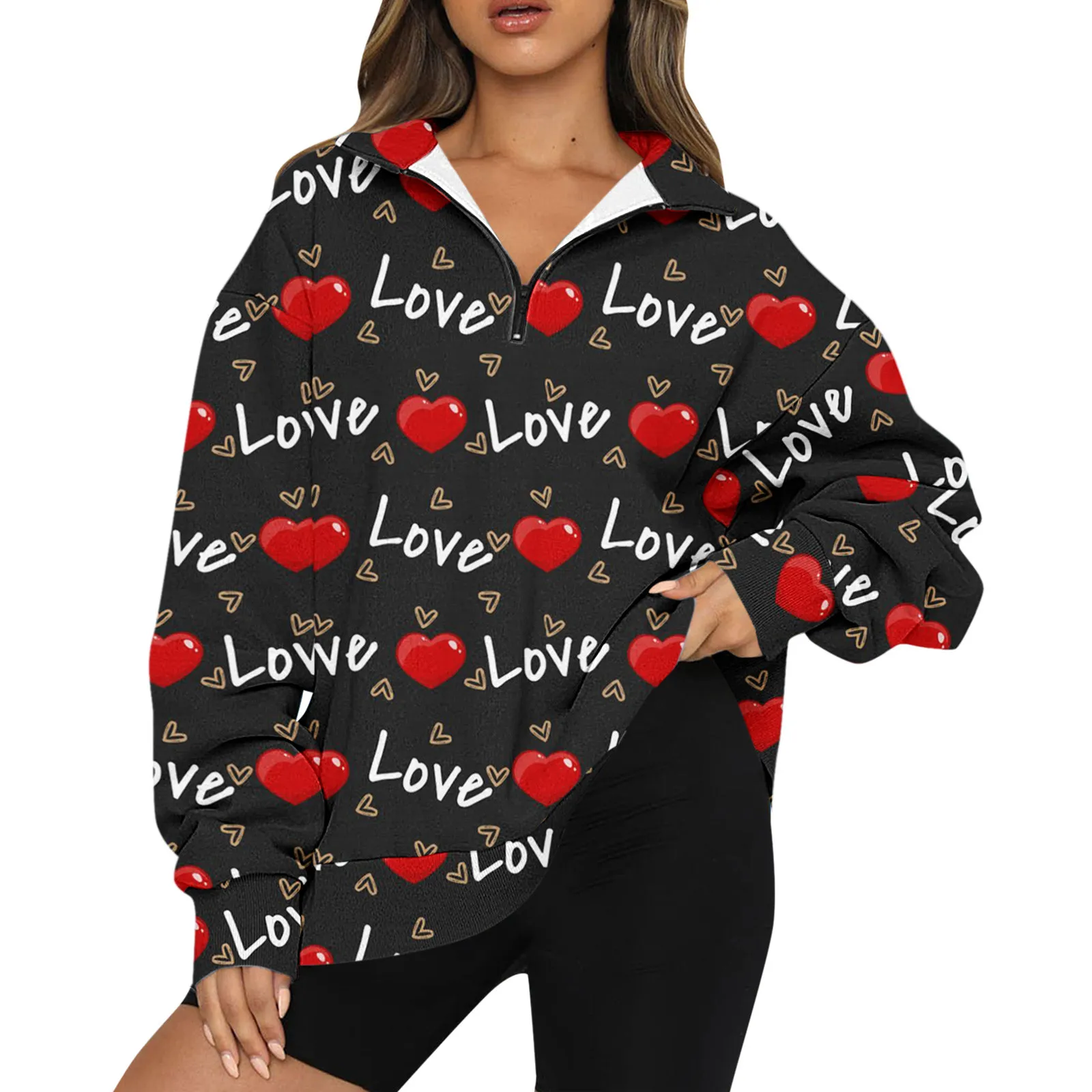 

Женский свитшот с длинным рукавом, на молнии