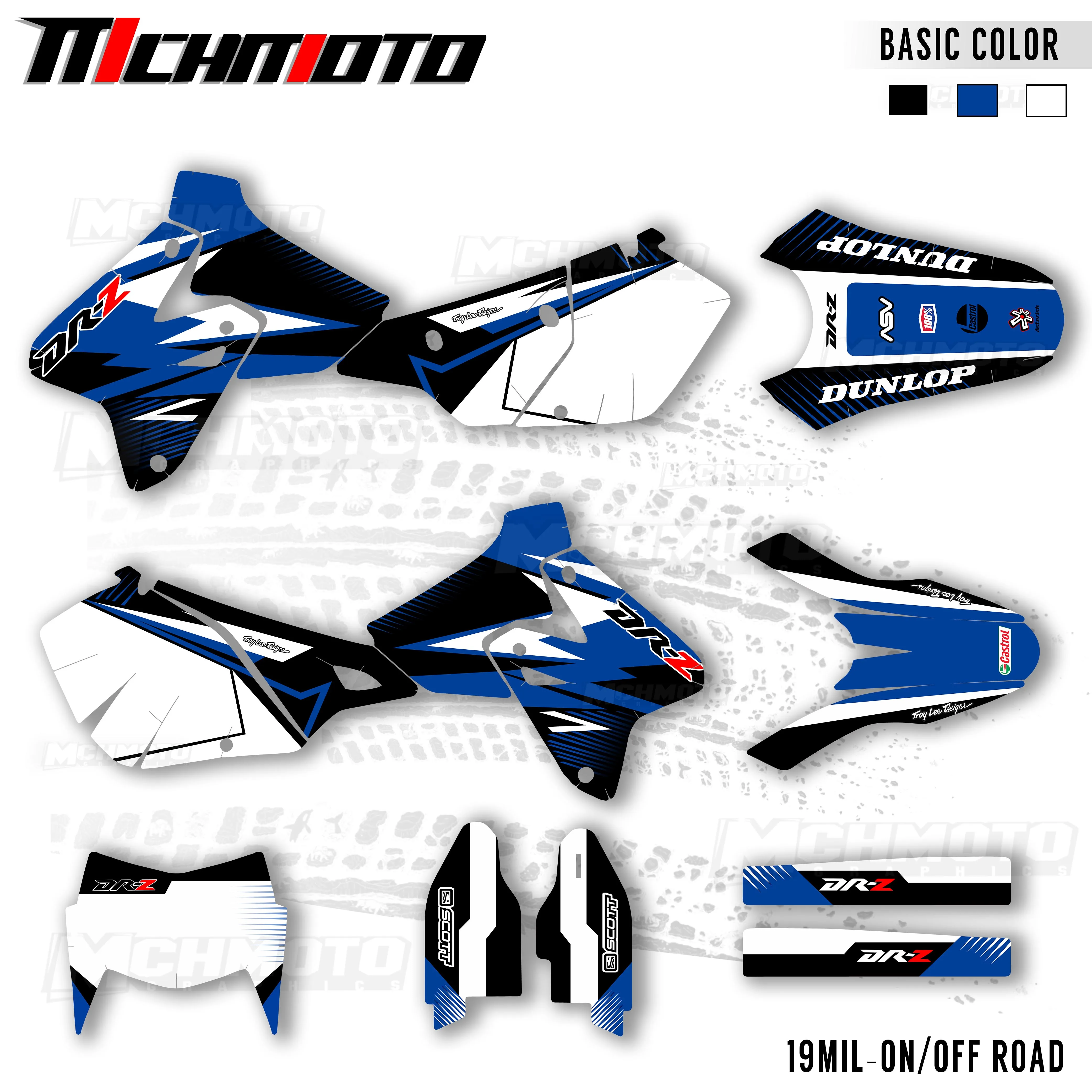 Наклейки MCHMFG с полным графическим рисунком, наклейки на задний план мотоцикла, имя под заказ для SUZUKI DRZ400 SM S E DRZ 400 SM S E 2000-2020