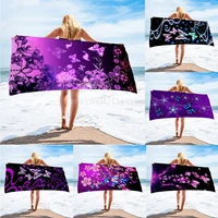 fashion women beach towels colorful art butterfly pattern design microfiber quick dry swimming towels bath face