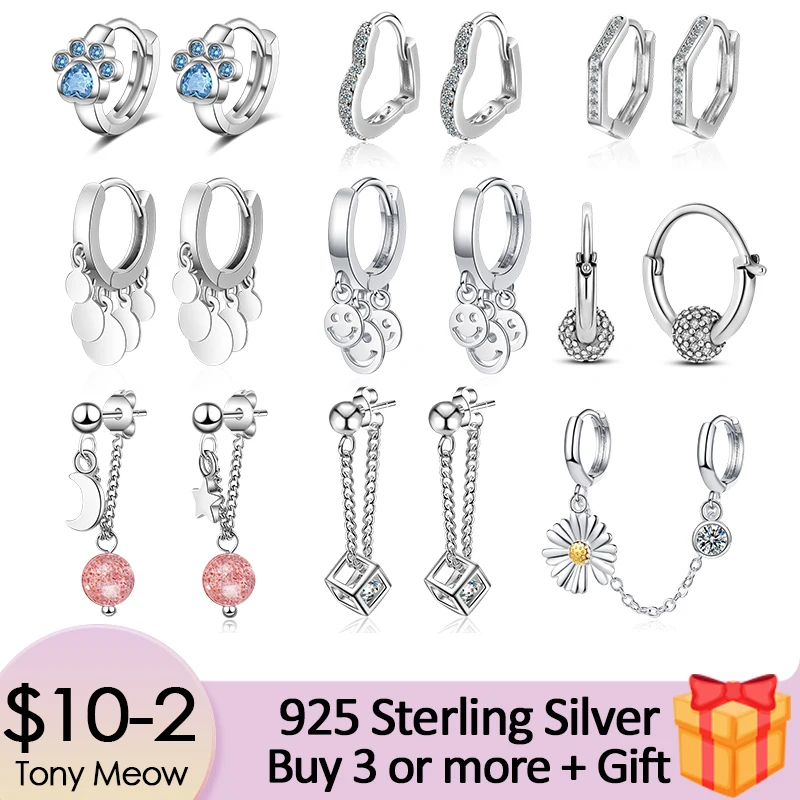 

Женские серьги-кольца из серебра 925 пробы, с фианитами