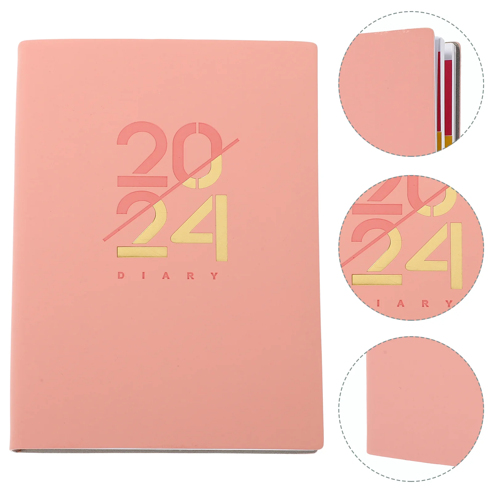 

2024 Agenda Book Portable Planner Students Notepad Daily English Notebook Schedule Recording Time Management Softcover