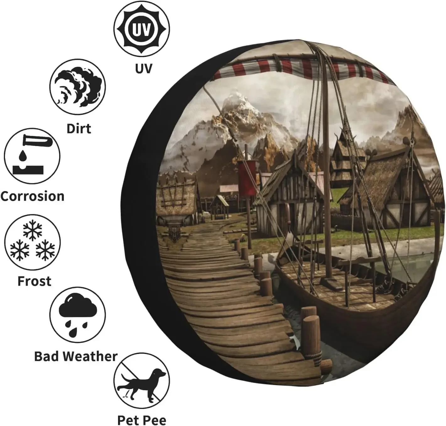 Старый лодка викингов автомобильный чехол для запасного колеса защита колес