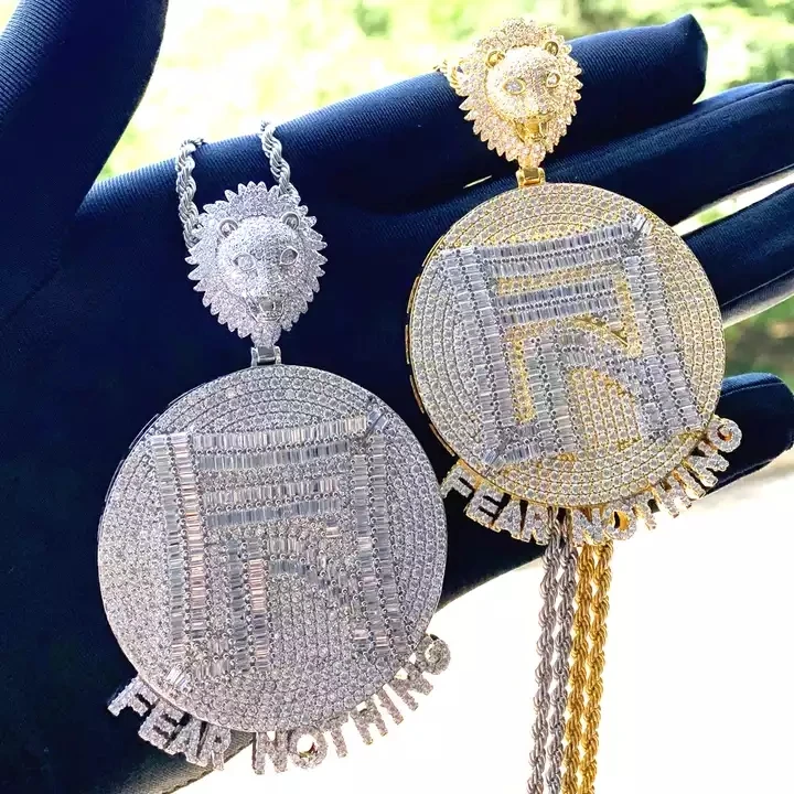 Новое поступление цепочка с подвеской в стиле хип-хоп фианитом 5 А