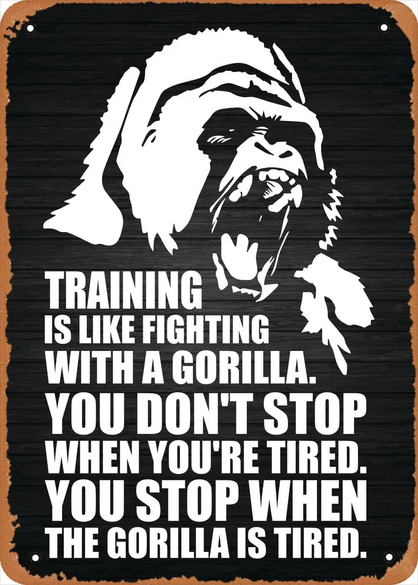 Ysirseu Gorilla Фитнес Мотивация Металлическая жестяная вывеска 8x12 в тренажерном зале