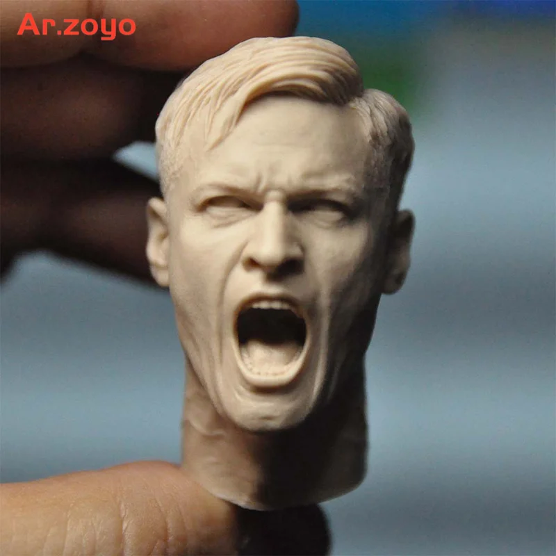 

Blank 1/6 Scale Unpainted Head Carving The Shouting Gunner Warrior Head Sculpt Fit For 12" Action Figure Body