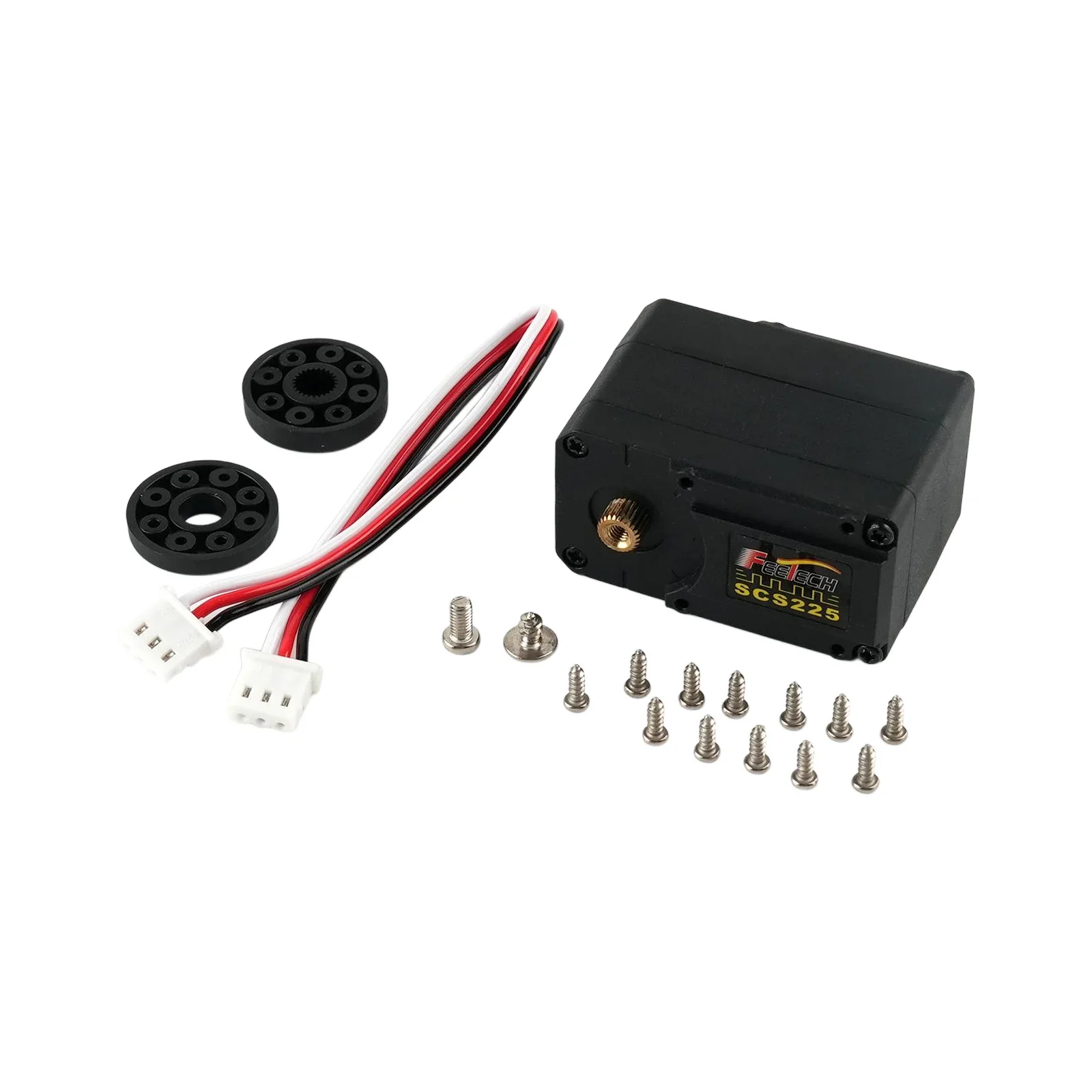 Фото Feetech SCS225-C006 7,4 В 19 кг.см Двухосевой серводвигатель с последовательной шиной RC Металлический мотор-редуктор 300 °   Регулируемый рожок для роботов-сервоприводов №5