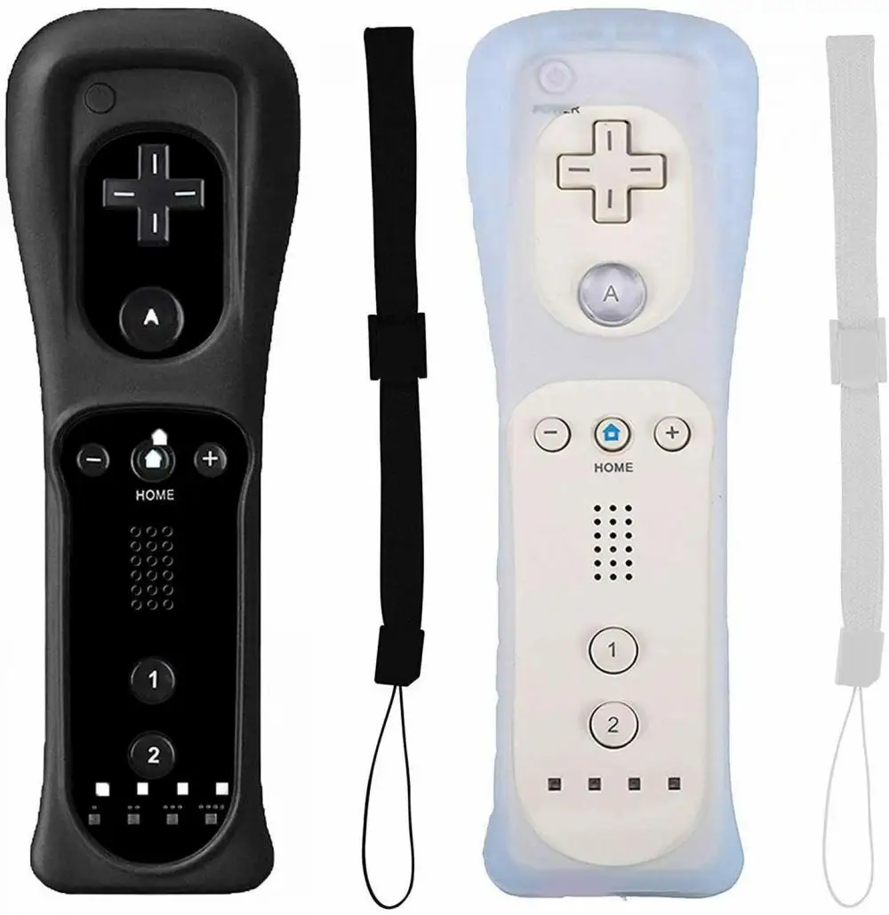 

2 In 1 Controller For Wii U Built-in Motion Plus Mando Nunchuck Remote Controller Gamepad Joystick With Silicone Case