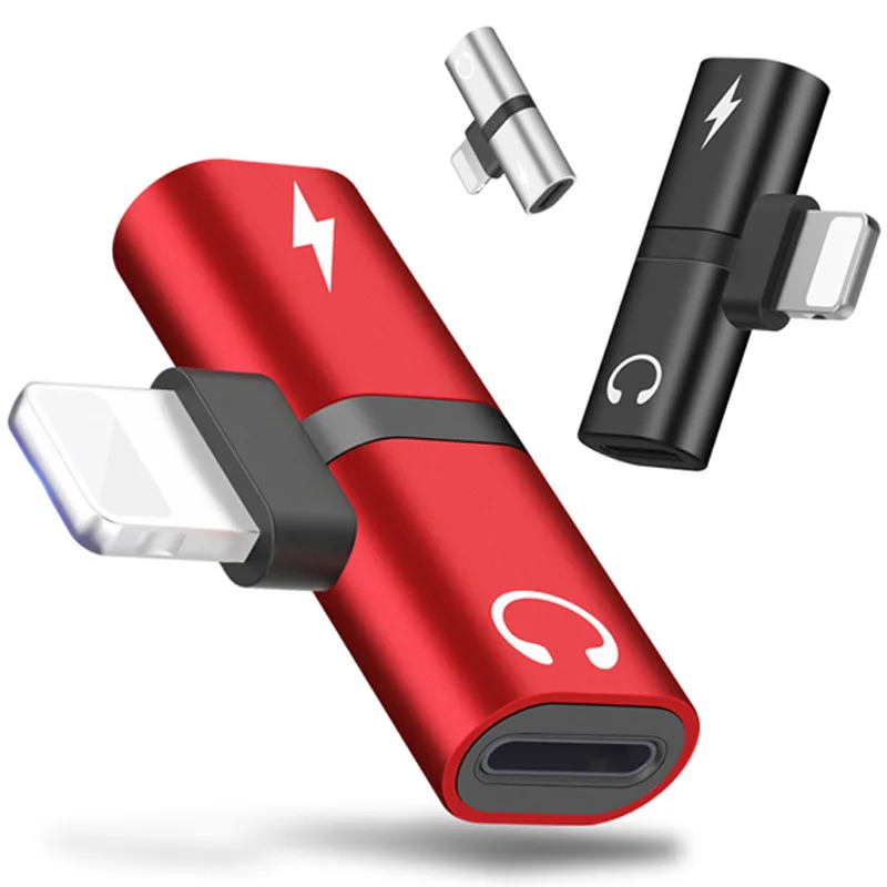 2 in 1 Splitter For Lightning Audio Charging Adapter For iPhone 7 8 Plus X 11 12 13 14 Pro Headphone Splitter Adapter Converter