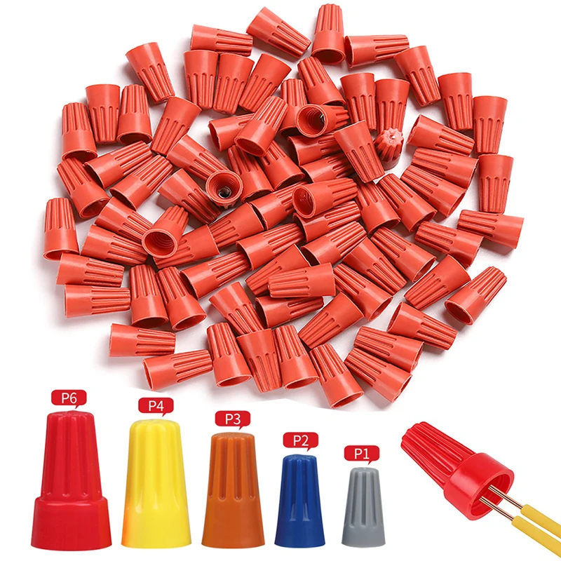 

50pcs/25pcs Fast Connector Spring Cap Crimp End Terminal AWG24-7 Insulated Electrical Insert Splice Rotating Wire Connection