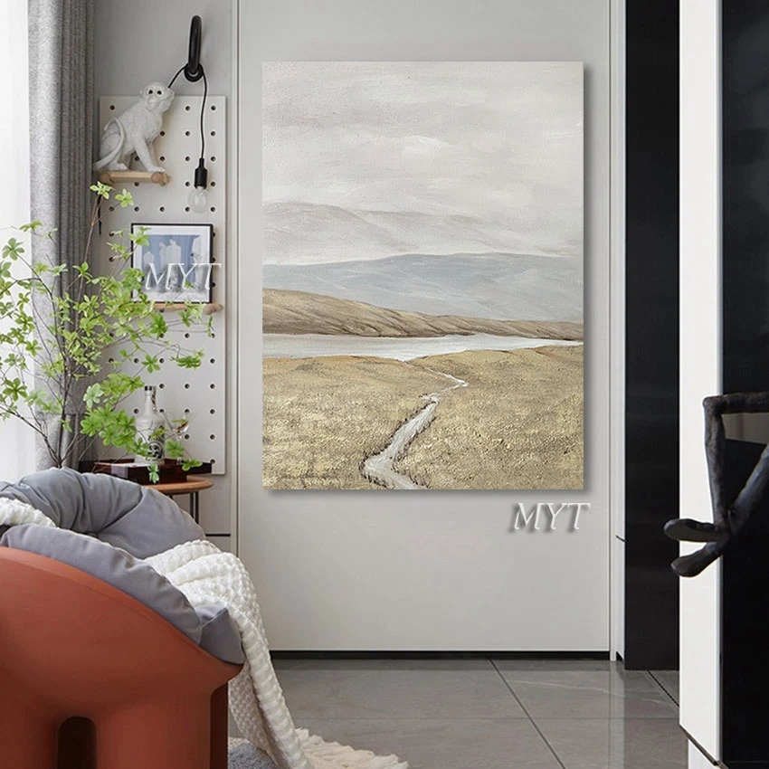 

3D-картина с изображением китайской деревни, пейзаж, Современная Картина на холсте, масляная живопись, абстрактная акриловая текстура ручно...