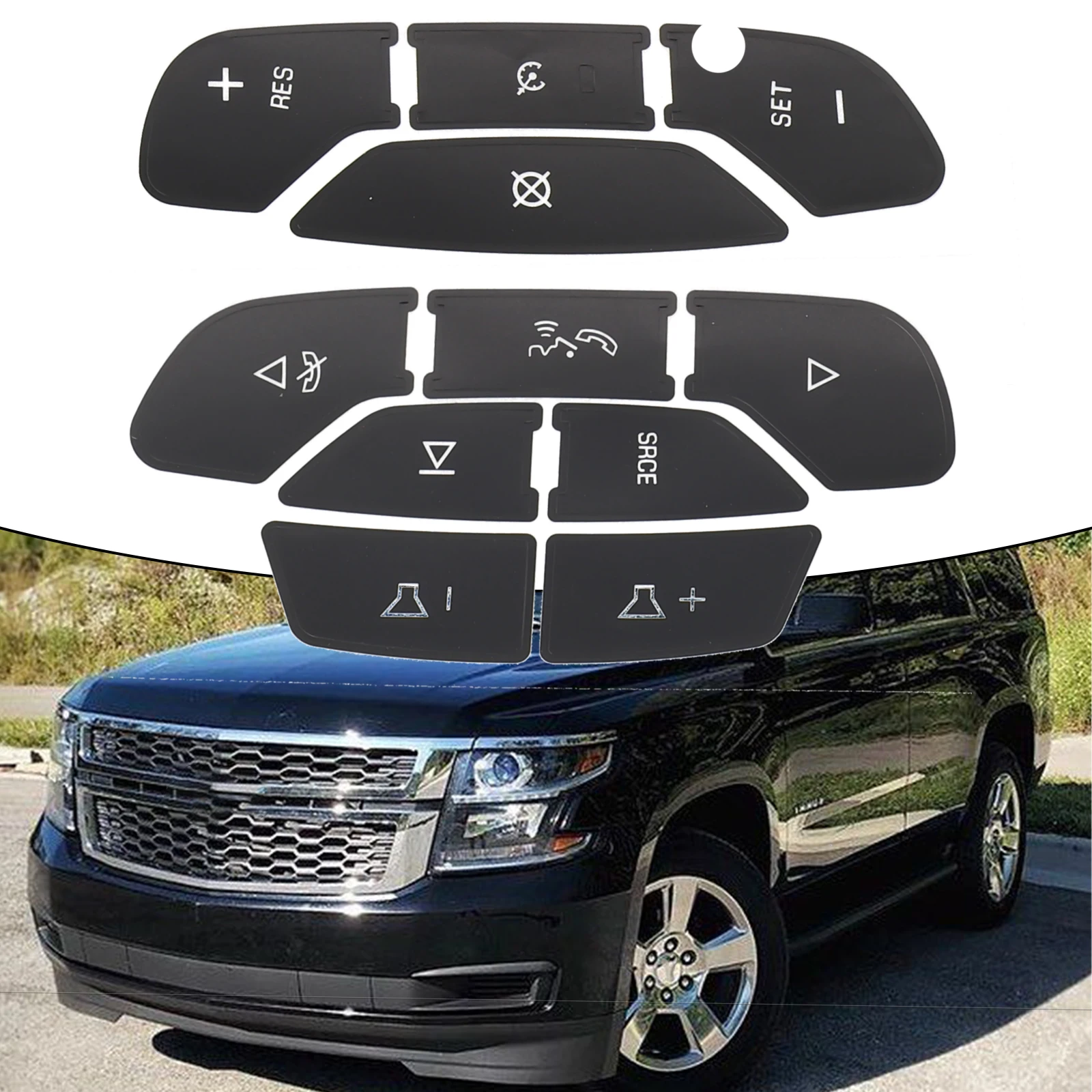 

Steering Wheel Button Stickers Easy Installation Paper Plastic Plug-and-play Replacement Direct Fit Car Accessories