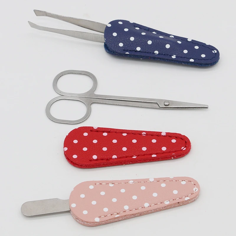 

Leather Nipper Cover Cute Dots Protective Sleeve For Nail Cuticle Scissors Manicure Pedicure Tools Dead Skin Tweezers Cap Tools