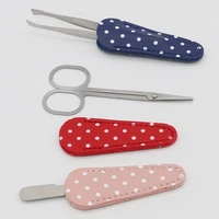leather nipper cover cute dots protective sleeve for nail cuticle scissors manicure pedicure tools dead skin tweezers cap tools