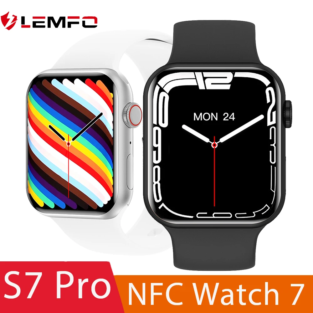 Смарт часы Lemfo S7 Pro для мужчин и женщин NFC Series 7 дюймов Bluetooth-вызов пользовательские