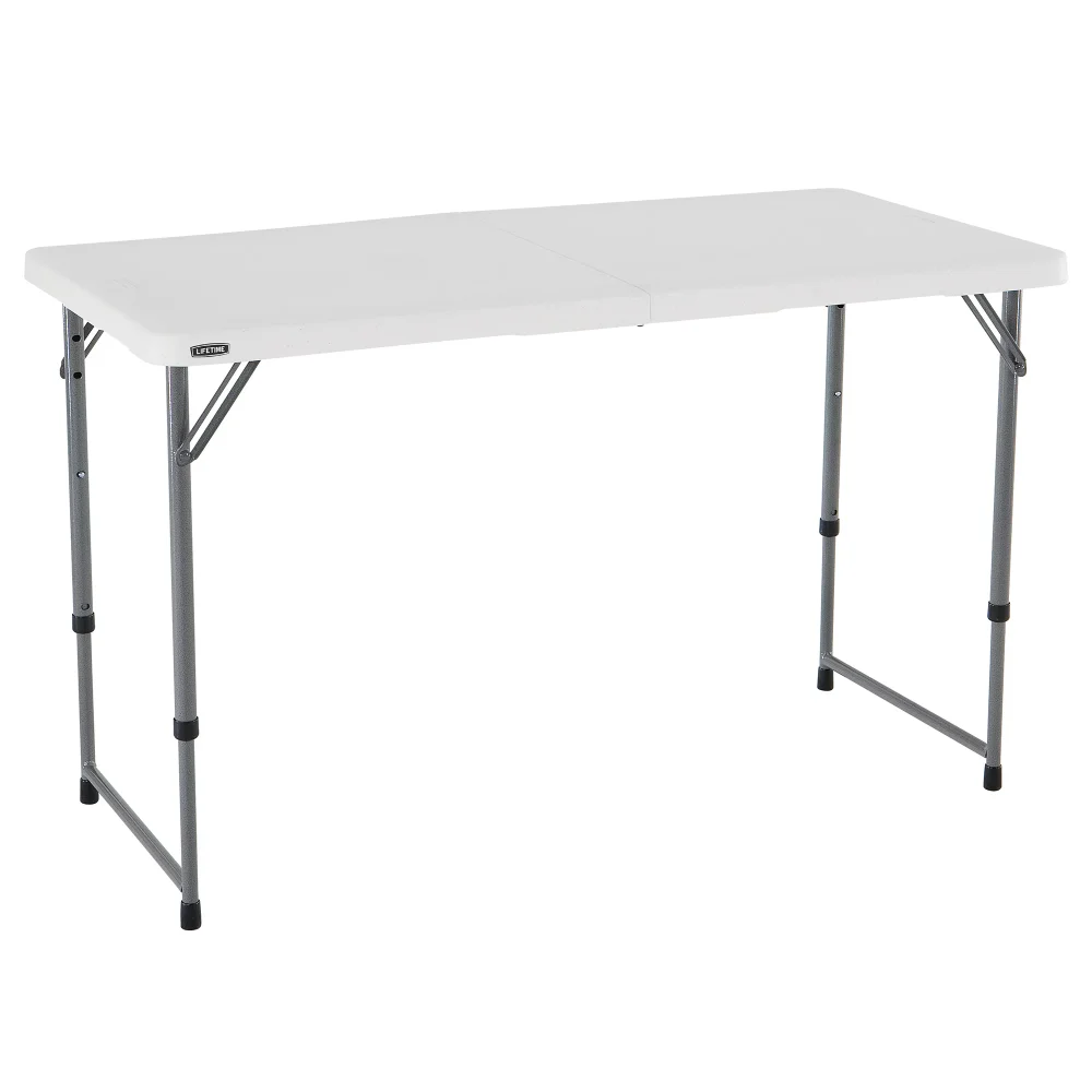 

4 фута складной регулируемый стол, белый стол для кемпинга из гранита складной