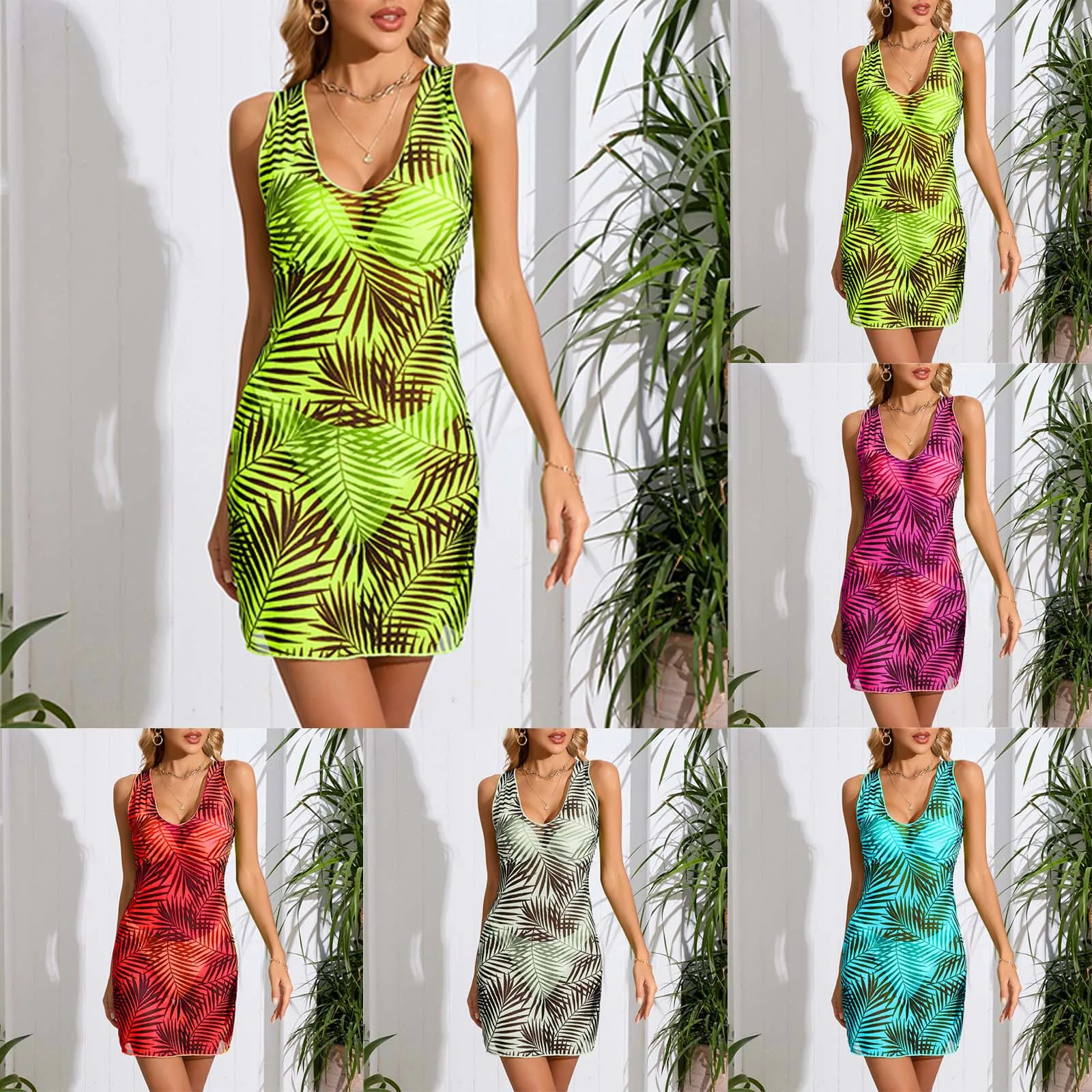 

Женский летний купальник из двух предметов, привлекательный сетчатый купальник для отдыха на море и в виде листьев, 2023