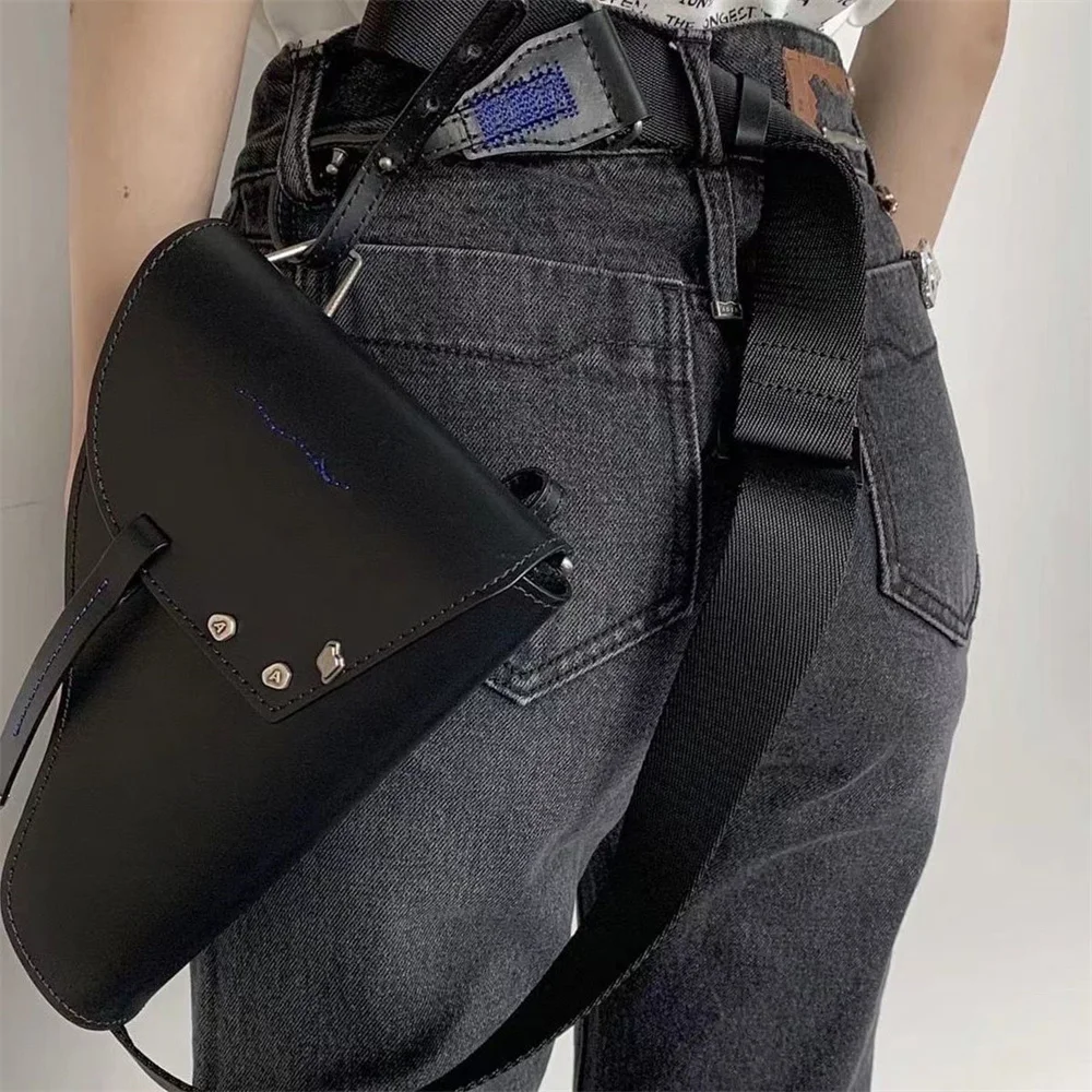 ADER ERROR High Quality 1:1 Retro Waist Bag Diagonal Shoulder Bag Men And Women Wild Leather Bag Fashion Small Square Bag