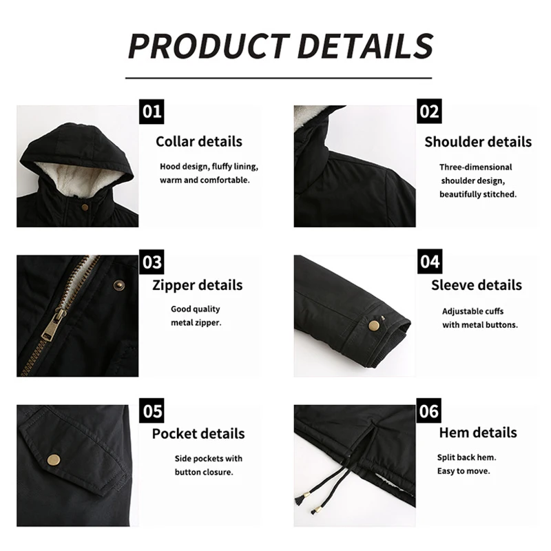 Winter Hooded Jacket Women Large Coat Thick Parkas Warm Sash Tie Up Zipper Down Snow Outerwear