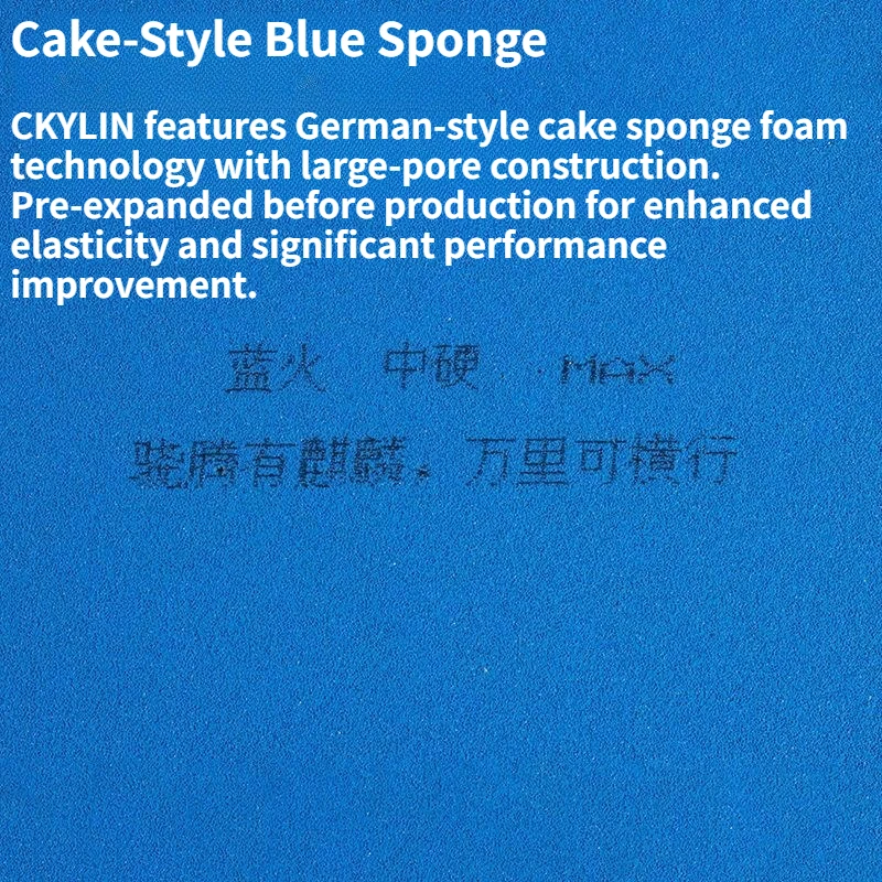 Фото Накладка для настольного тенниса REACTOR CKYLIN Little Blue Fire Series с шипами внутри и синей губкой Blue Cake, средней/мягкой жесткости MAX №3