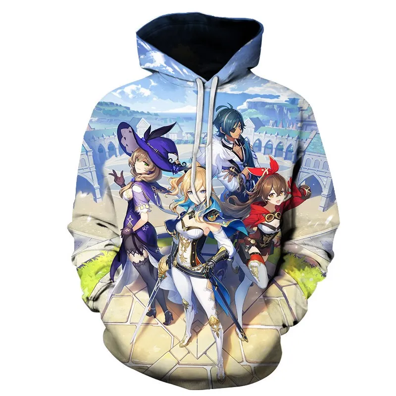 

Anime Game 3D Genshin Impact Hoodie Teenager Kid Long Sleeve Pullover Sweatshirt Women Men Hip Hop Street Hoodie Sweatshirt Coat