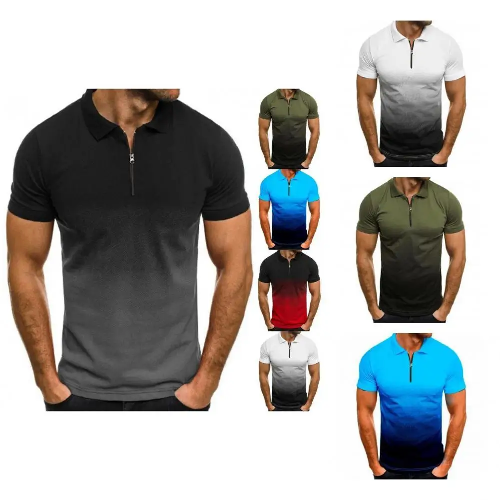 

Shrink Resistant Comfortable Men Zipper Neck Business Shirt Streetwear