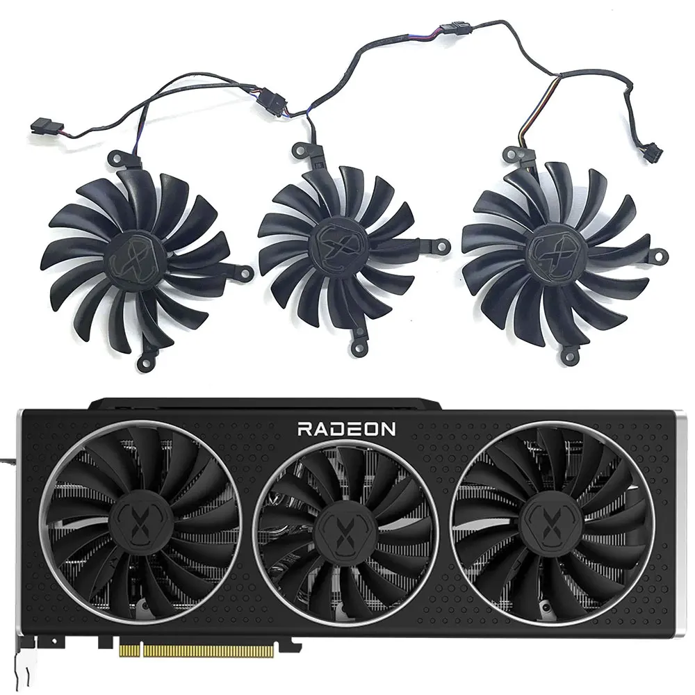 95 мм 87 мм 4-контактный вентилятор CF1015U12D CF9015U12D XFX RX6900XT для графического процессора XFX Speeder MERC 319 AMD Radeon RX 6800 6900XT 6800XT вентилятор для графического процессора