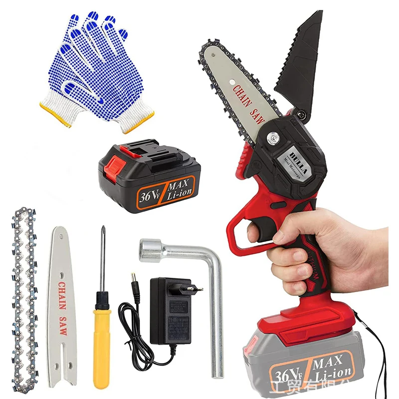 

4 Inch Brushless Mini Chain Saw Cordled Handheld Pruning Saw Portable Woodworking Electric Saw Cutting Tool with Lithium Battery