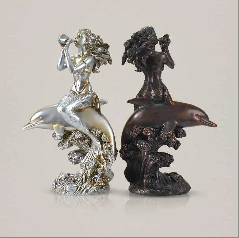 Статуэтка в средиземноморском стиле статуэтка Русалка из смолы для украшения