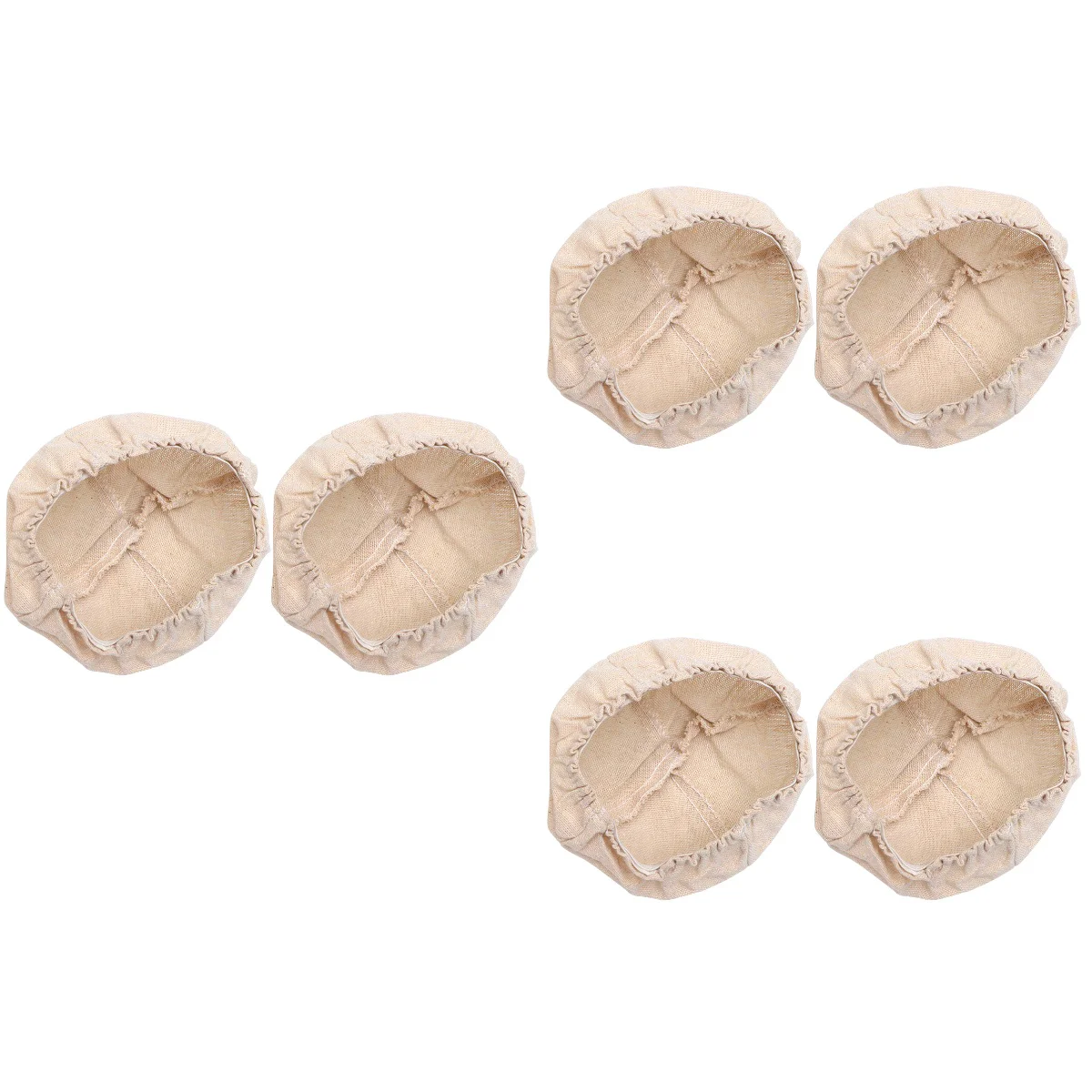 

6 pcs Linen Bread Basket Cloth Cover Round Fermentation Basket Liner for Bakery Home (13x6cm)