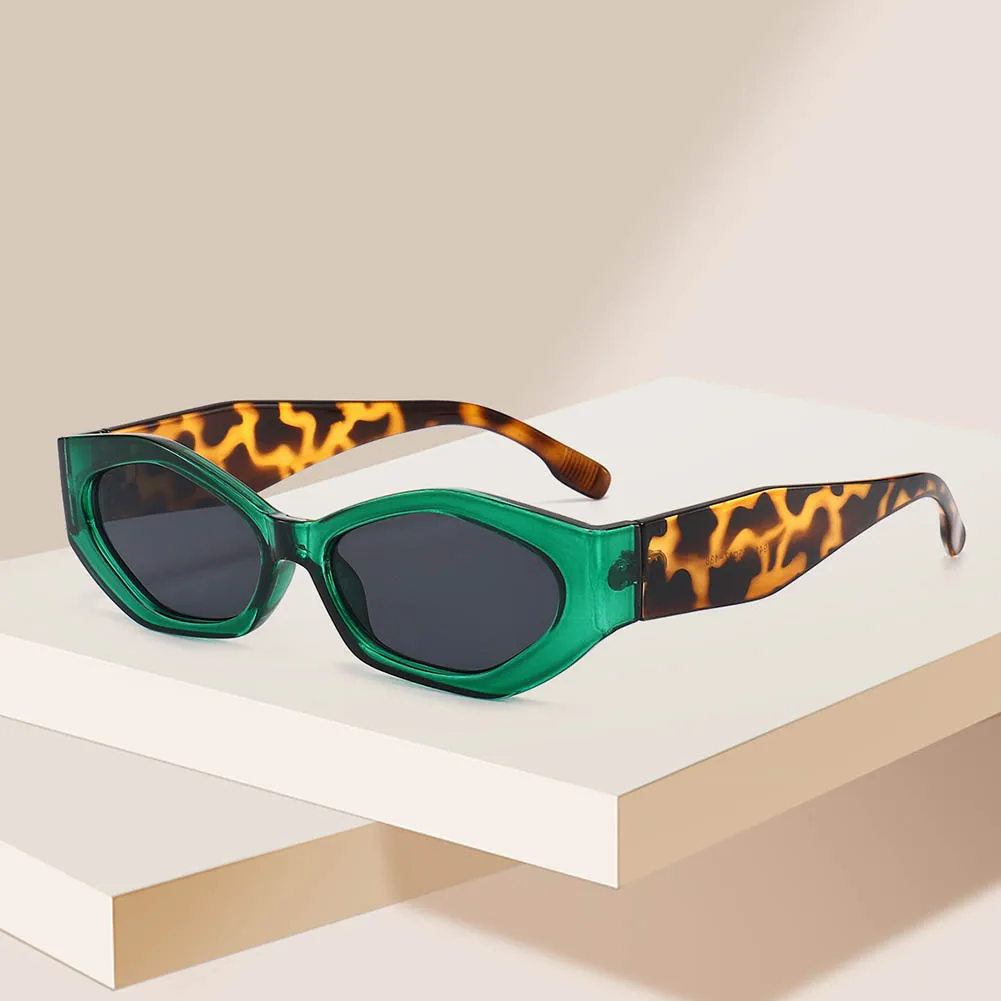 

Vintage Ins Popular Fashion Polygon Cat Eye Women Sunglasses Retro Colorful Oval Eyewear Shades UV400 Men Trending Sun Glasses