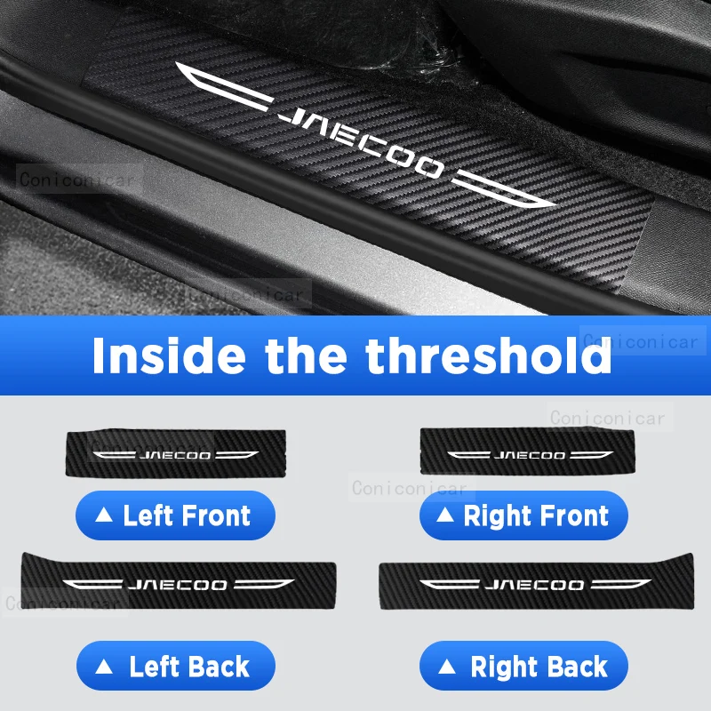 

Для CHERY JAECOO J7 2023-2025 на пороги автомобиля, накладка на порог, защита для салона, имитация углеродного волокна, наклейка, аксессуары