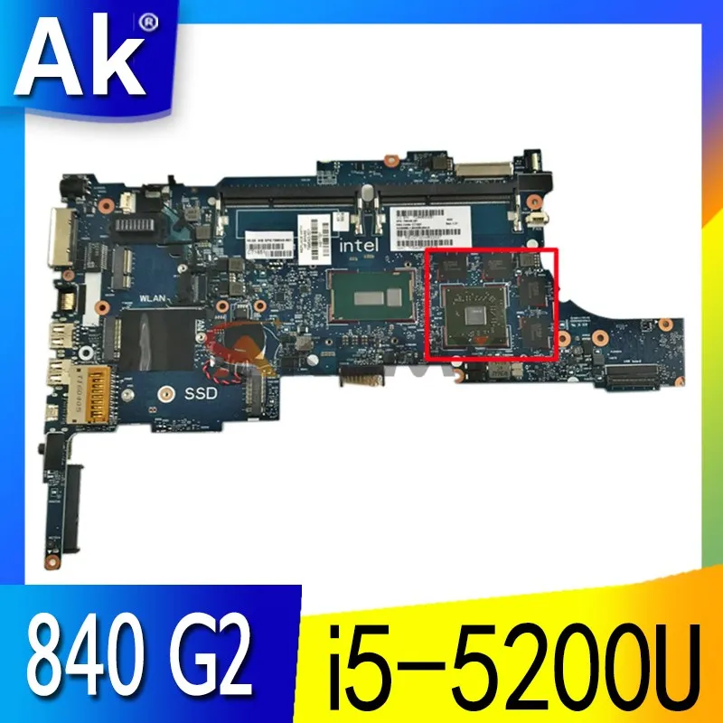 

802789-001 802789-501 802789-601 For HP For Zbook 14 840 G2 850 G2 Laptop Motherboard HSTNN-I26C 6050A2637901 W i5-5200 CPU