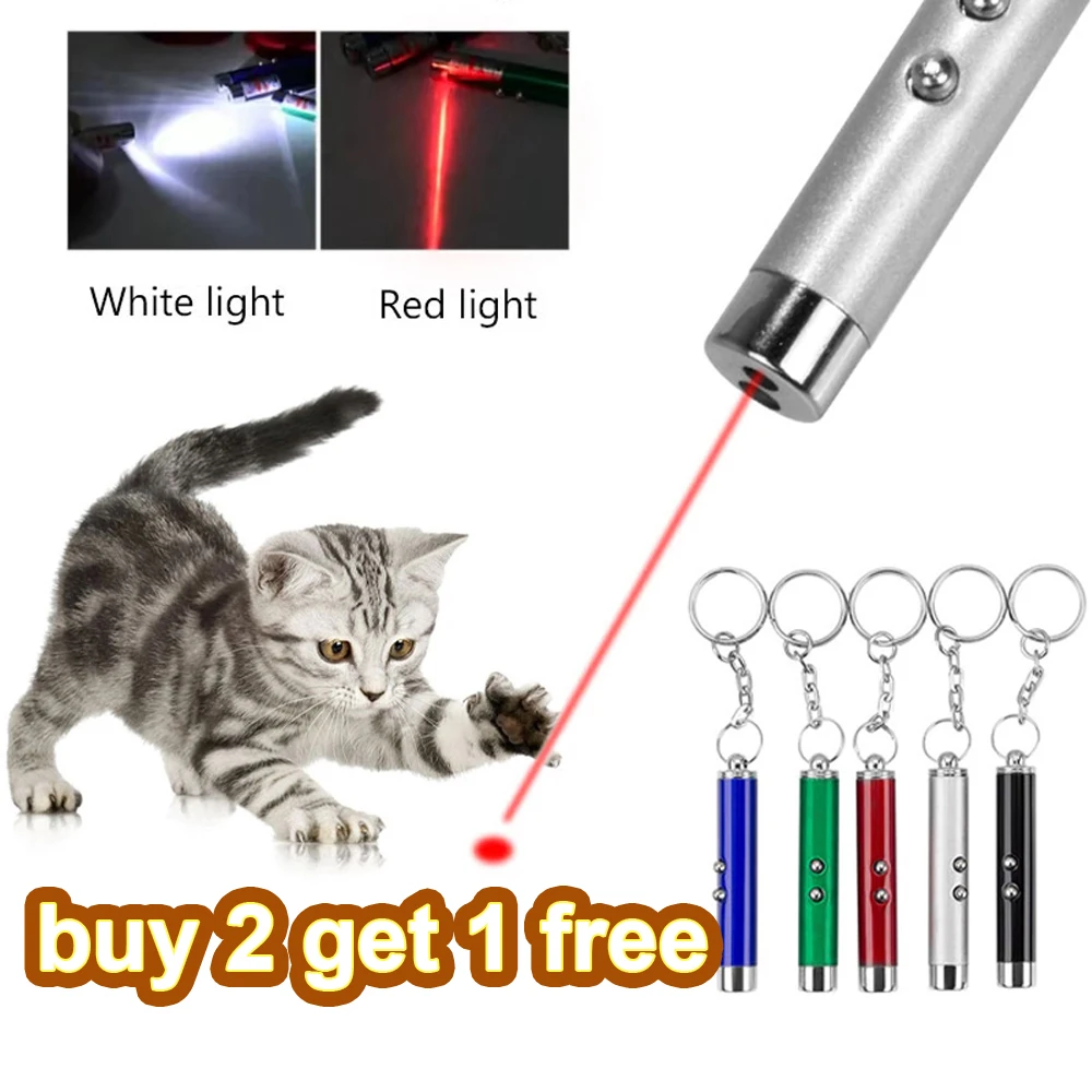 

Cat Toy Laser Pen Pour Chat Accessories Gatos Juguetes Para Cats Interactive Jouet Pour Chat Chase kitten Training For 2-In-1LED