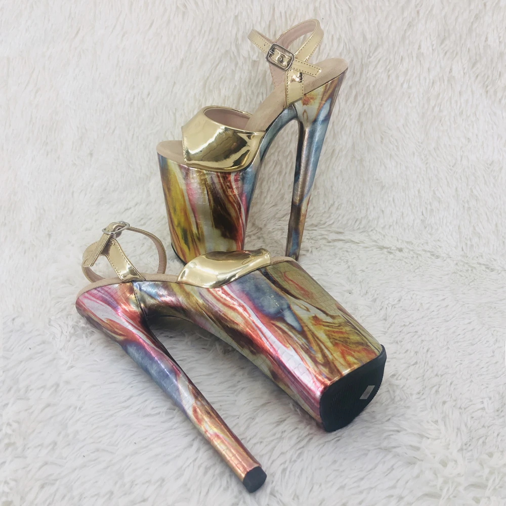 Leecabe 23CM/9inches PU upper  Platform Sexy  High Heels Sandals Pole Dance shoes