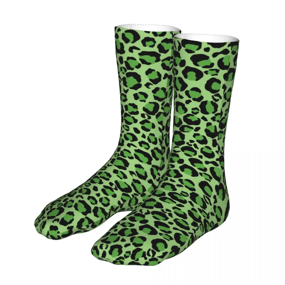 

Female Cycling Green Leopard Print Socks Cotton Funny Camouflage Woman Socks