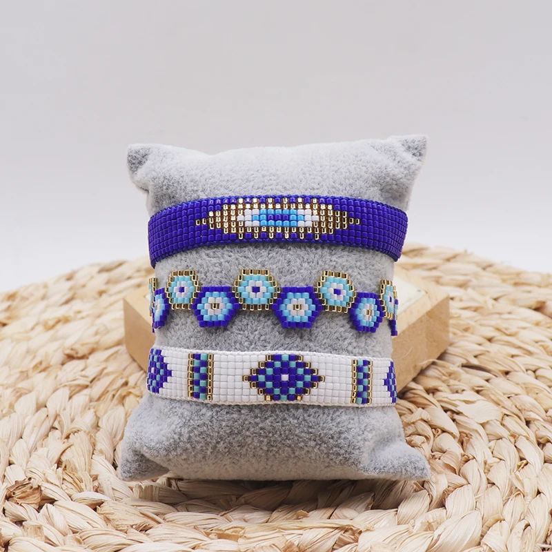 Браслет ZHONGVI Miyuki для женщин Геометрические Квадратные браслеты девочек богемные