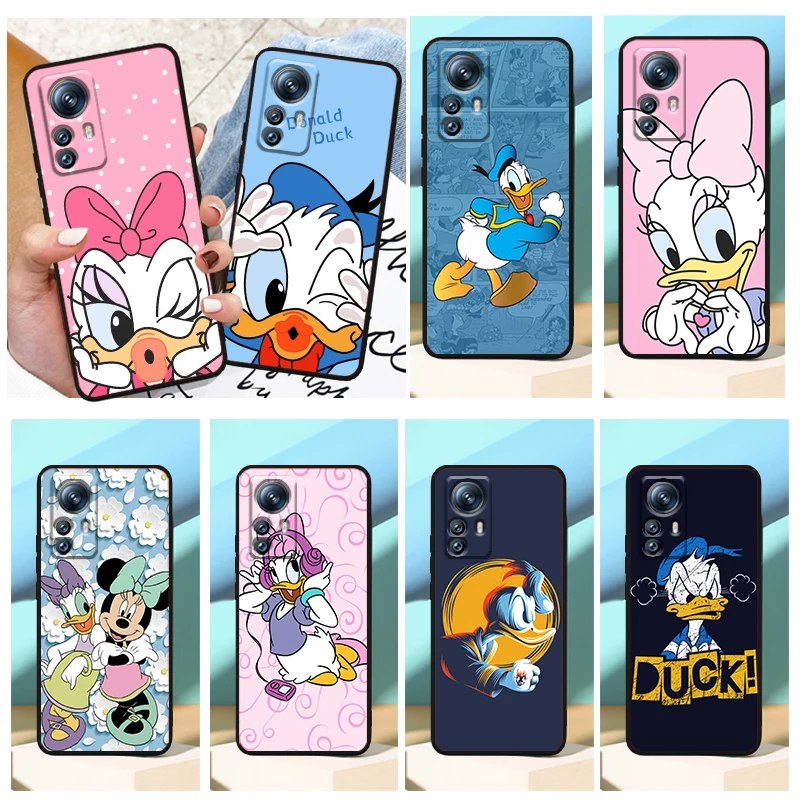 

Cute Cartoon Donald Duck Phone Case For Xiaomi Mi 12X 12 11 11T 11i 10T 10 Pro Lite Ultra 5G 9T 9SE A3 4G Fundas Black Soft