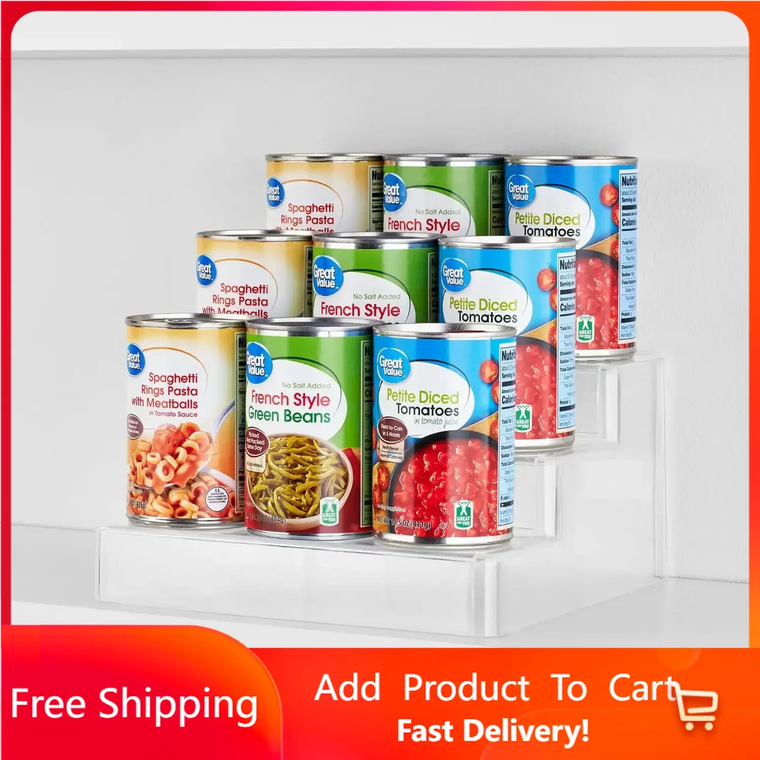 

Clear 3-Tier Riser, 9.57" X 9.57" X 5" , Kitchen Accessories Organizer, Home Organization and Storage， Kitchen Accessories Rapi